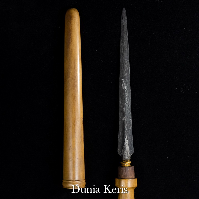 Tombak Khudup Melati Kinatah Emas Pamor Pulo Tirto