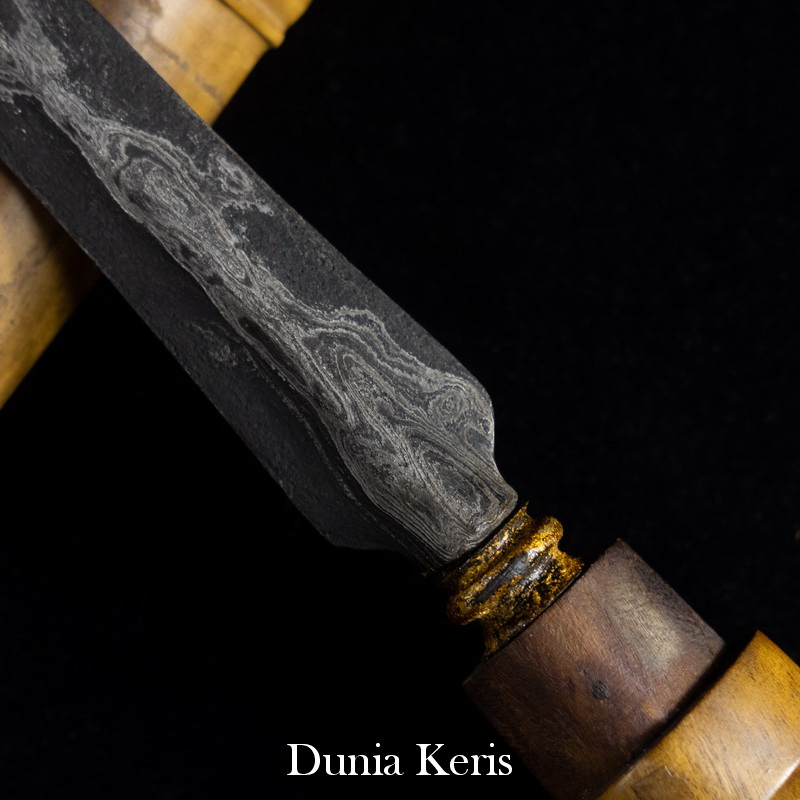 Tombak Khudup Melati Kinatah Emas Pamor Pulo Tirto