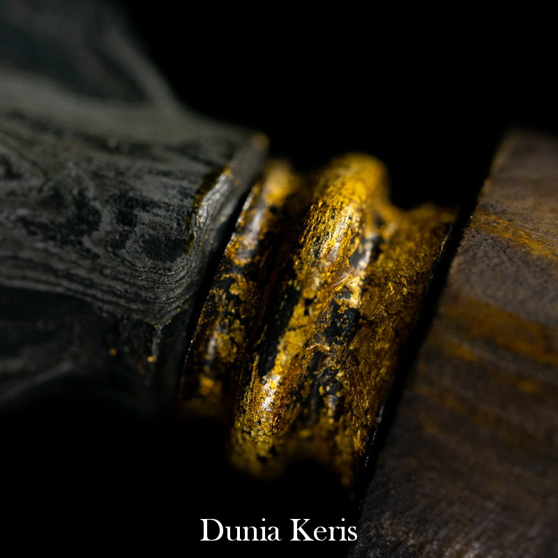 Tombak Khudup Melati Kinatah Emas Pamor Pulo Tirto