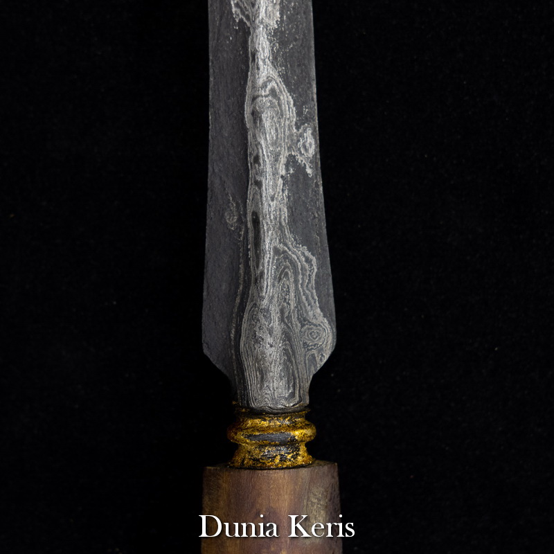 Tombak Khudup Melati Kinatah Emas Pamor Pulo Tirto