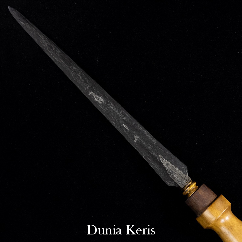 Tombak Khudup Melati Kinatah Emas Pamor Pulo Tirto