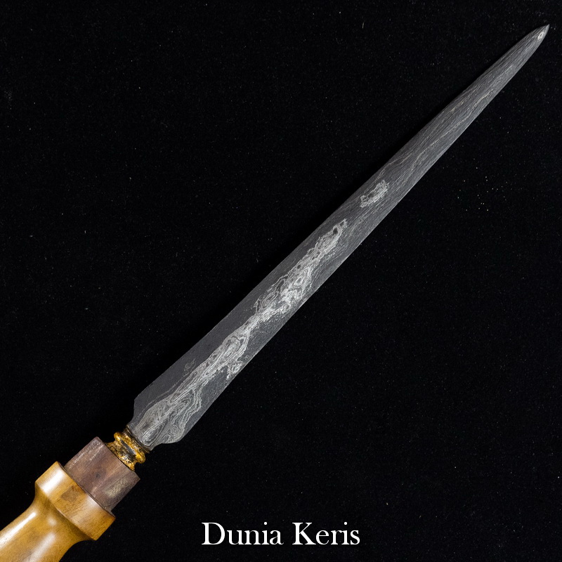 Tombak Khudup Melati Kinatah Emas Pamor Pulo Tirto